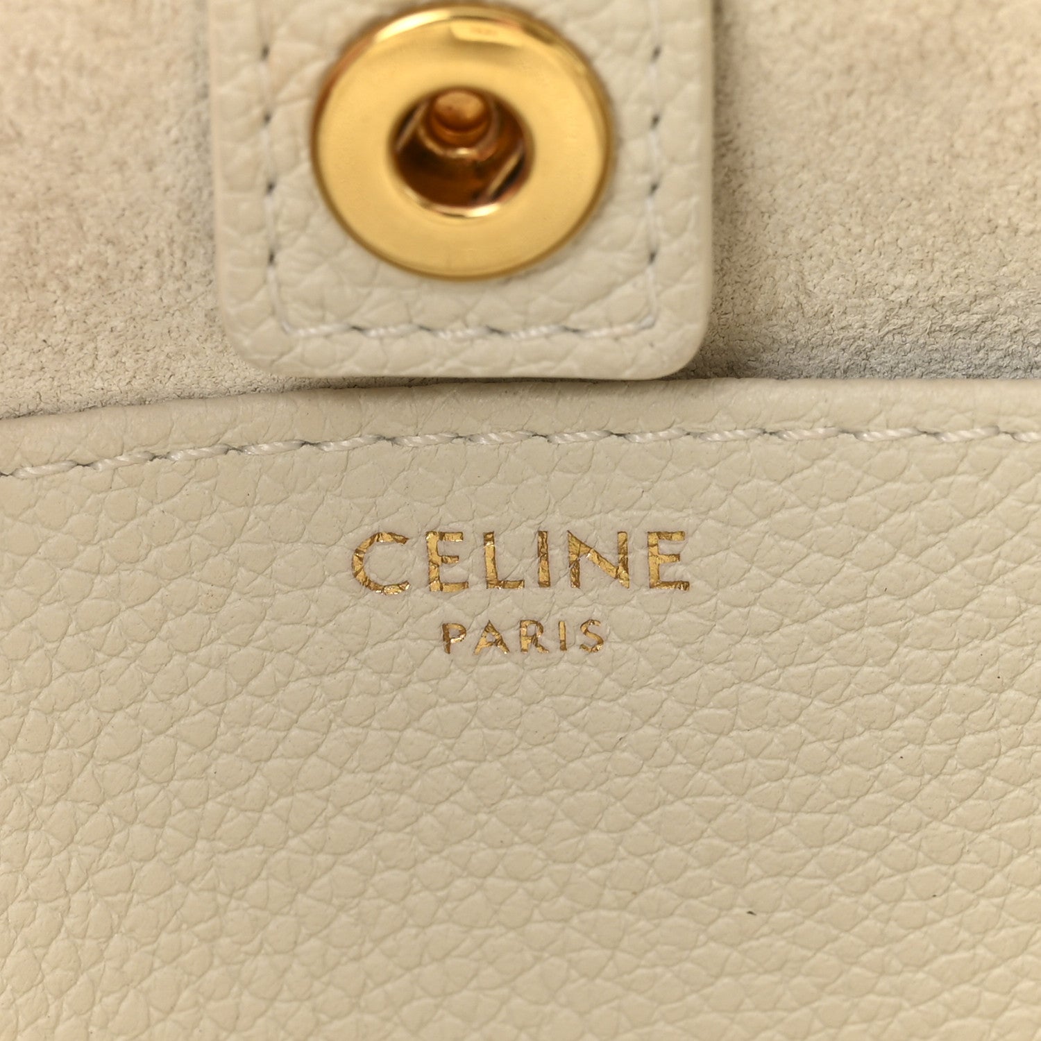 Calfskin Cuir Small Triomphe Cabas Drawstring White