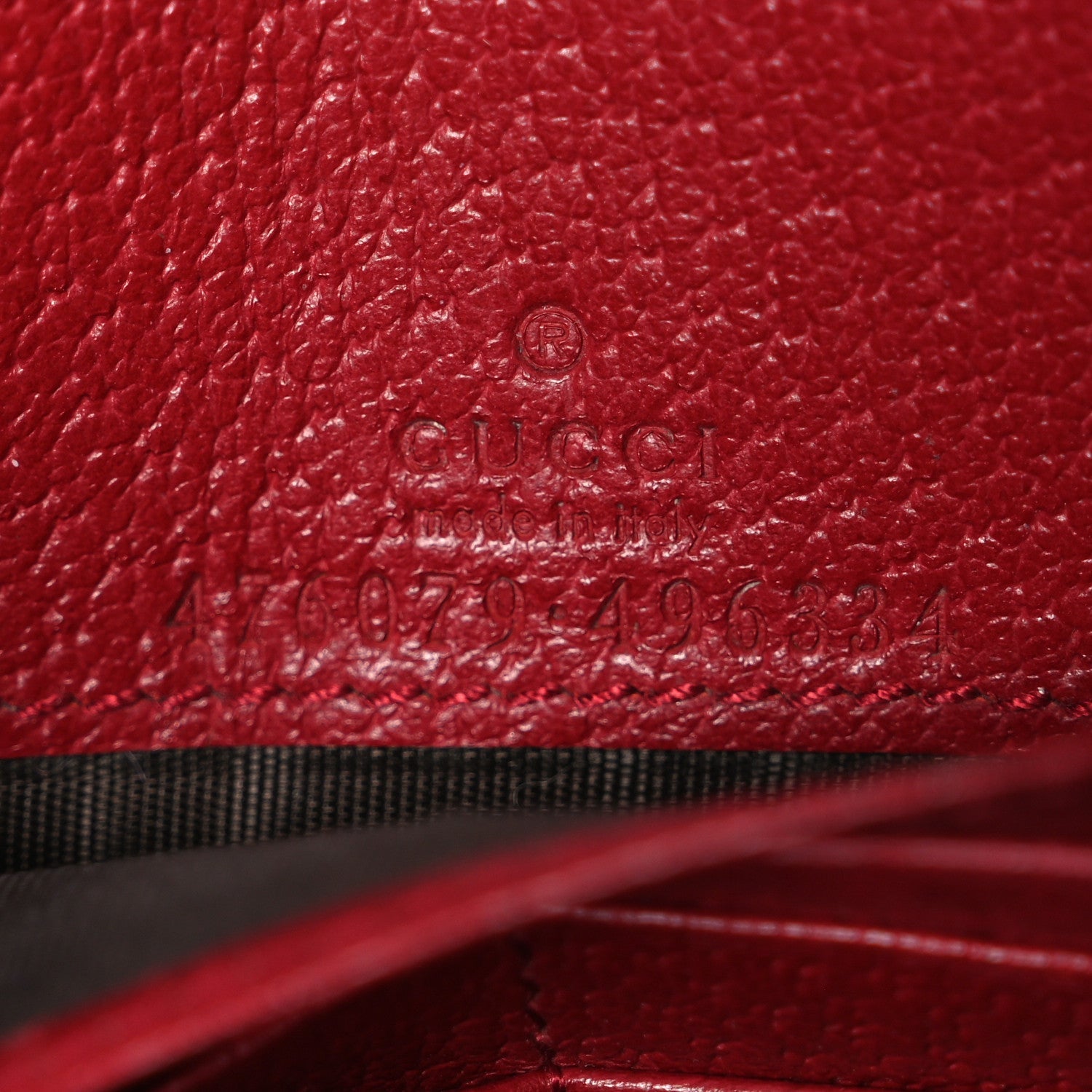 GG Supreme Monogram Web Queen Margaret Chain Wallet Red