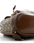 GG Supreme Monogram Azalea Calfskin Retro Interlocking G Buckle Backpack Beige Ebony Brown Sugar