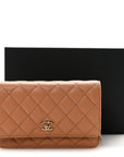 Caviar Quilted CC Turnlock Wallet On Chain WOC Brown
