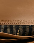 Fabric Jacquard FF 1974 Continental Wallet On Chain Tobacco Moro