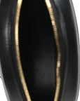 Smooth Calfskin Cuir Small Triomphe Oval Crossbody Purse Black