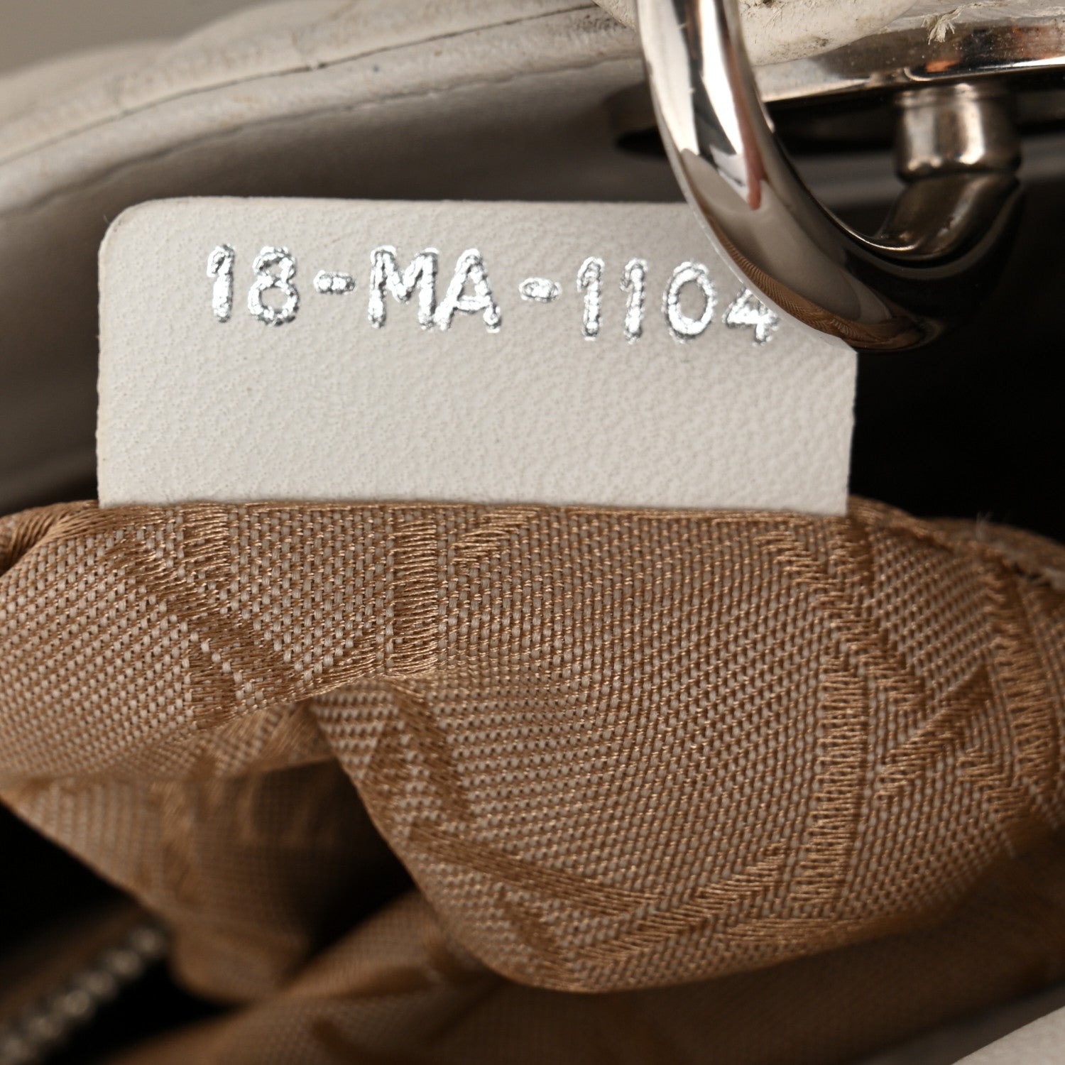 Lambskin Cannage Mini Lady D1OR White