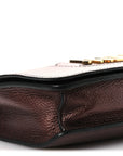 Metallic Calfskin J'AD1OR Chain Flap Bag Noisette