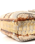 Snakeskin Mini Lady D1OR Beige Gold
