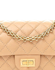 Aged Calfskin Quilted 2.55 Reissue Mini Flap Beige