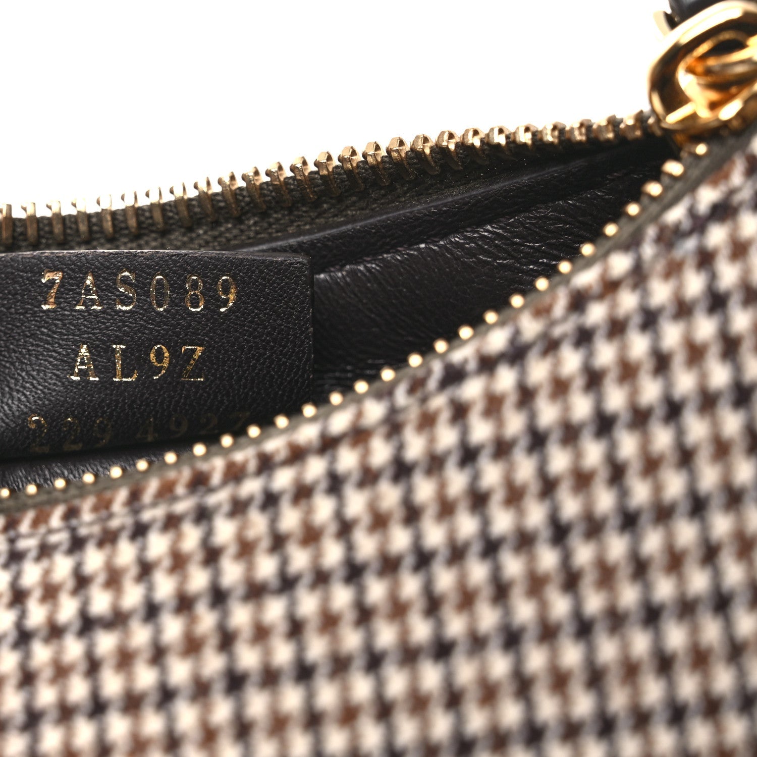 Wool Nappa Micro Houndstooth Nano FNDIgraphy Hobo Charm Beige Moro