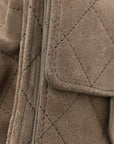 Suede Quilted Medium CHNL 25 Handbag Dark Grey