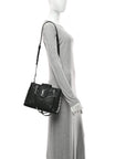Calfskin Y Quilted Monogram Small Loulou Shopper Black