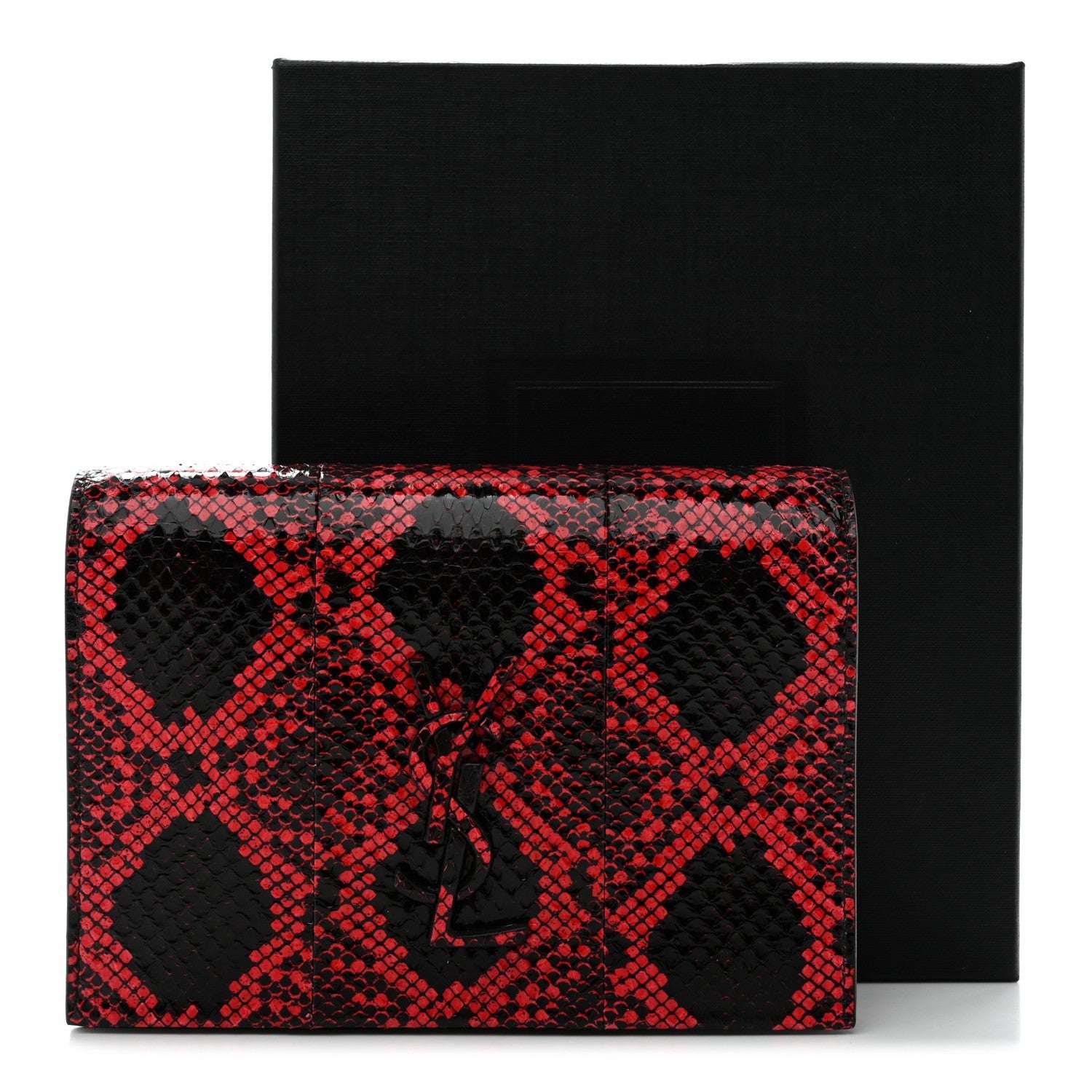 Ayers Monogram Toy Kate Strap Wallet Black Red