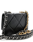 Lambskin Quilted CHNL 19 Wallet On Chain WOC Black