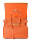 Taurillon Clemence Birkin 30 Orange