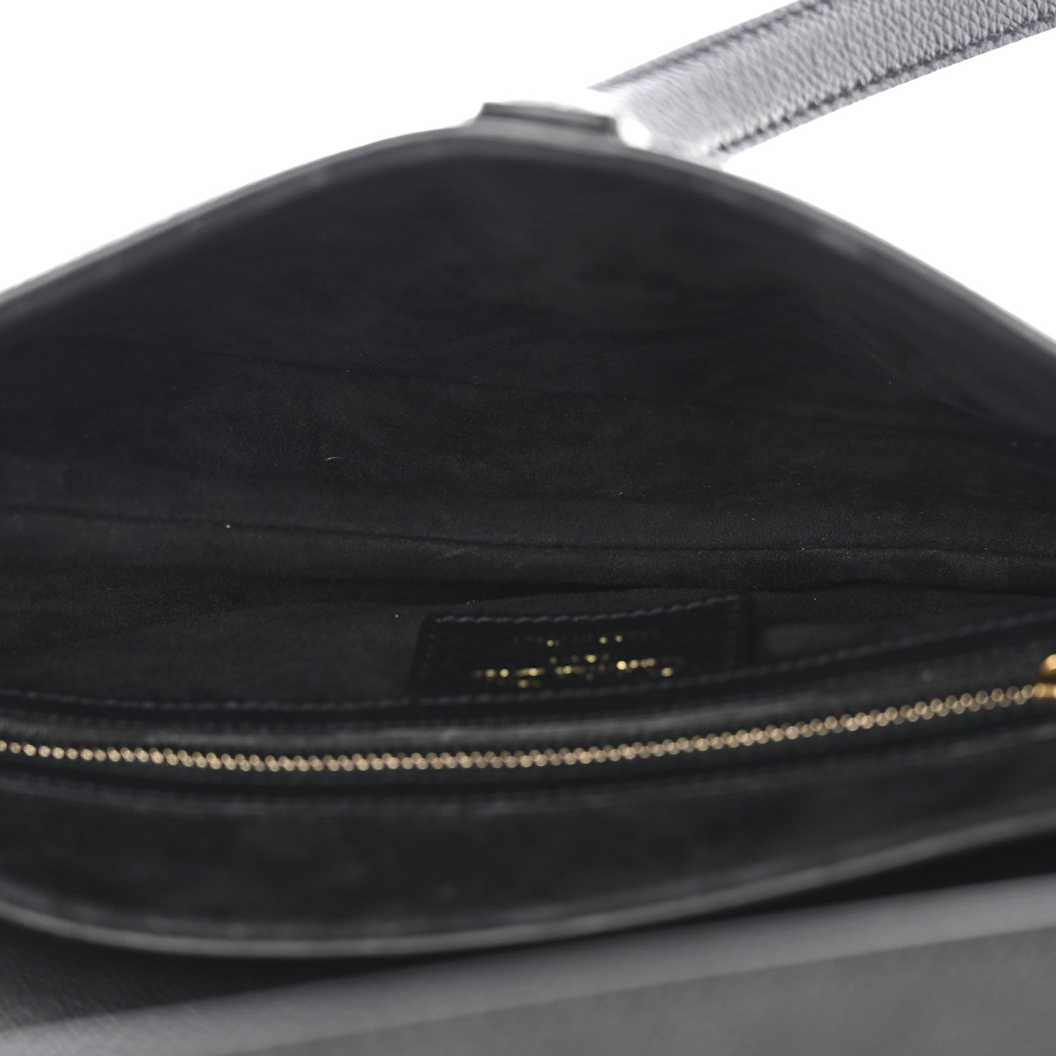 Grained Calfskin Saddle Bag Black