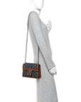 New Denim GG Monogram Dollar Calfskin Enamel Mini Dionysus Shoulder Bag Blue Tea Cuir Epilog Electric Blue