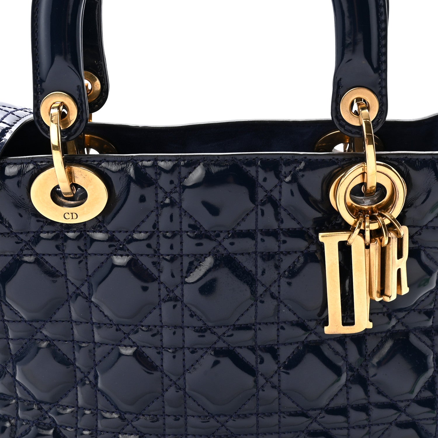 Patent Cannage Medium Supple Lady D1OR  Navy Blue