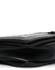 Lambskin Quilted Large Boy Flap Black