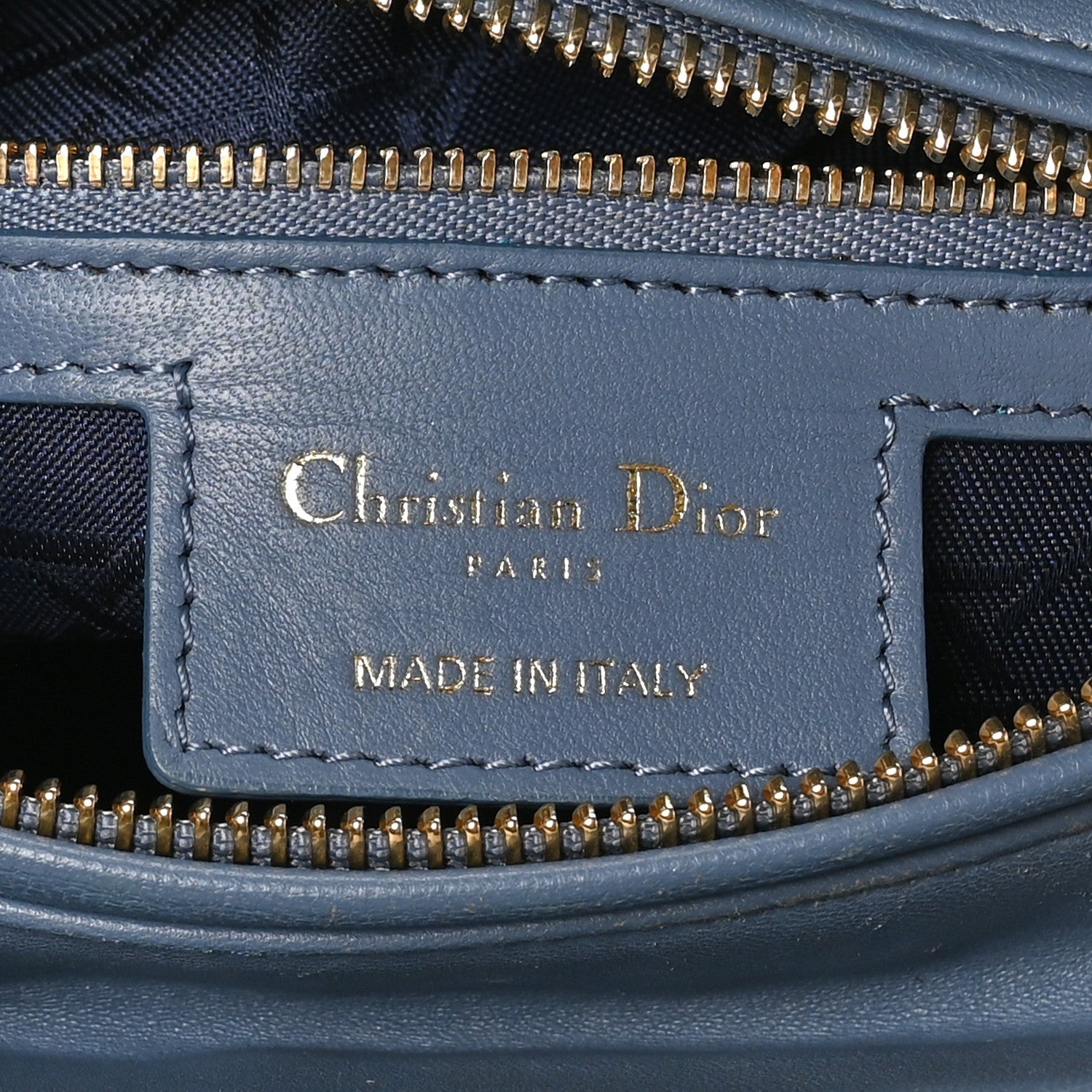 Lambskin Cannage Medium Lady D1OR Denim Blue