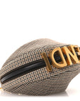 Wool Nappa Micro Houndstooth Nano FNDIgraphy Hobo Charm Beige Moro