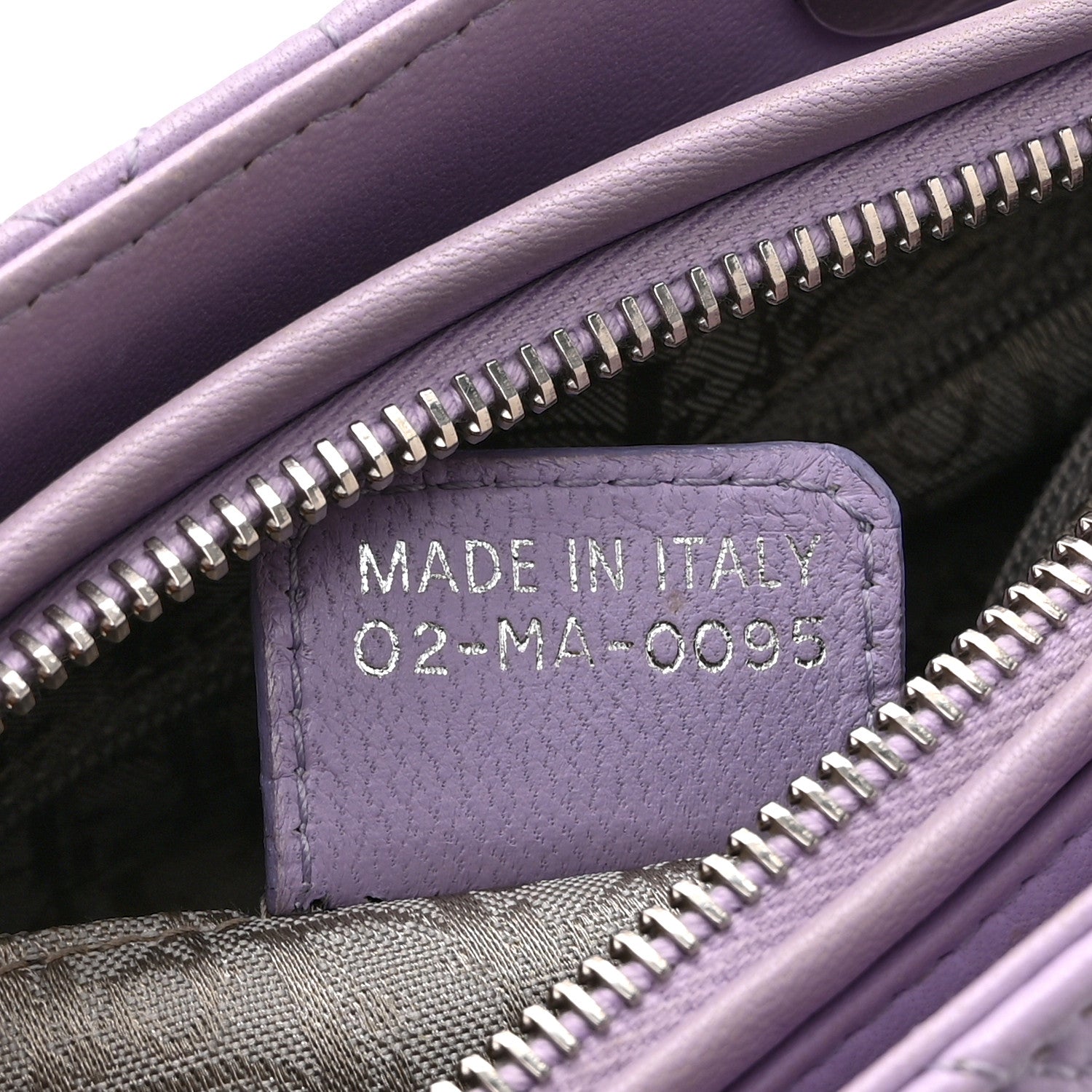 Lambskin Cannage Medium Lady D1OR Purple