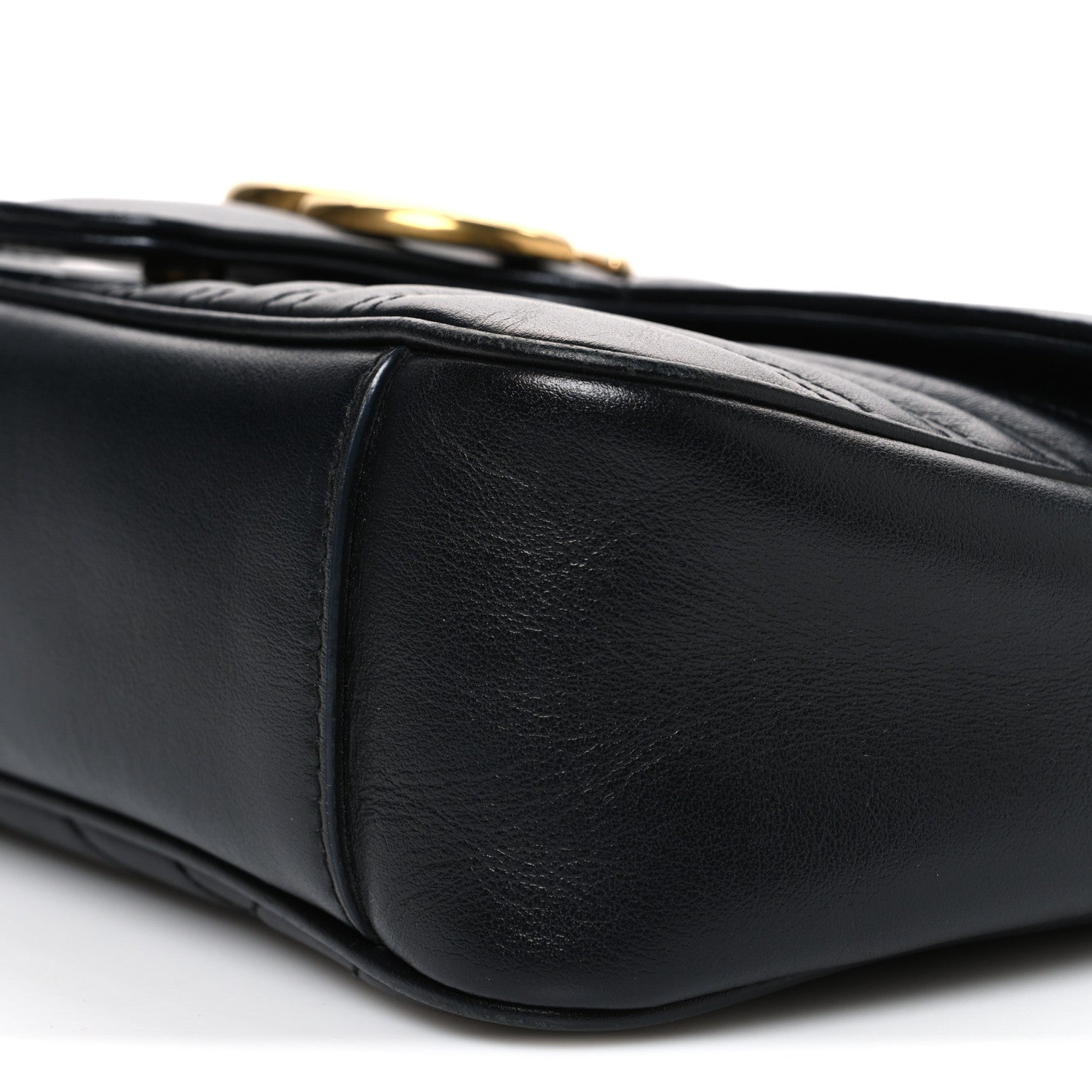 Calfskin Matelasse Small GG Marmont Shoulder Bag Black