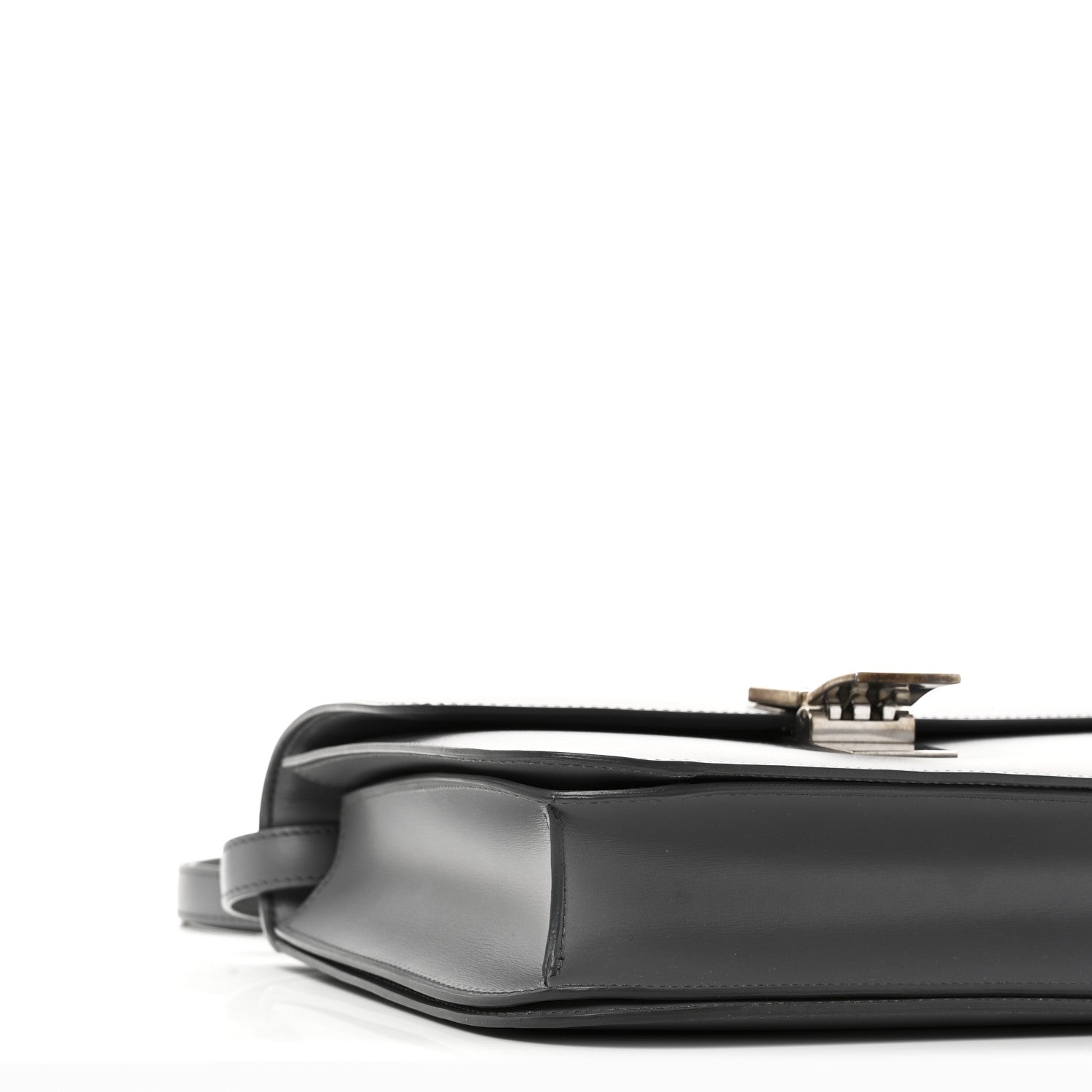 Box Calfskin Medium Classic Box Flap Bag Zinc
