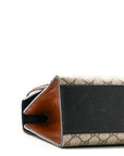 GG Supreme Monogram Calfskin Medium Padlock Shoulder Bag Beige Black Cuir