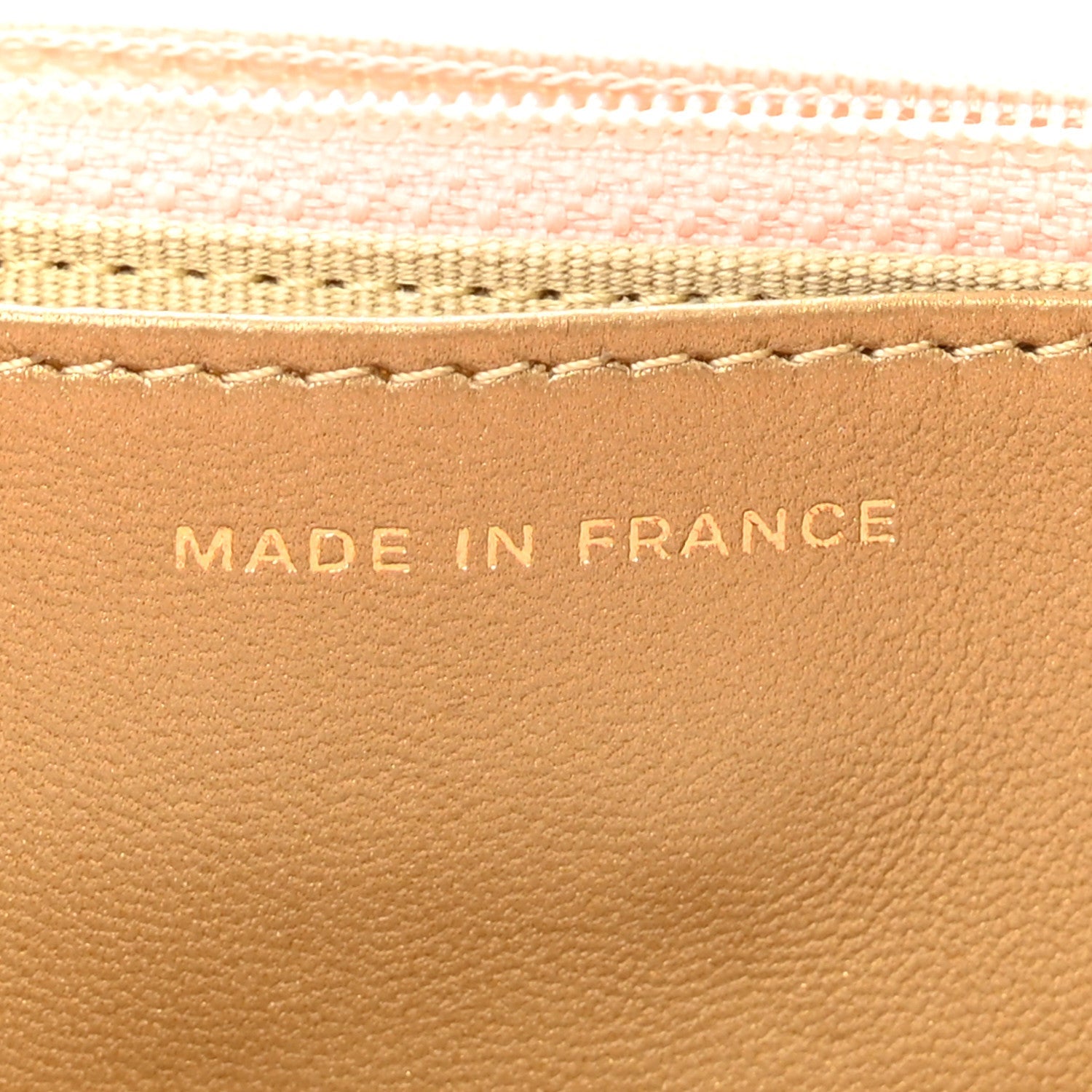 Lambskin Quilted CC Pearl Crush Wallet on Chain WOC Light Orange