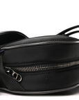 X Sacai Grained Calfskin Technical Fabric Mens Saddle Bag Black