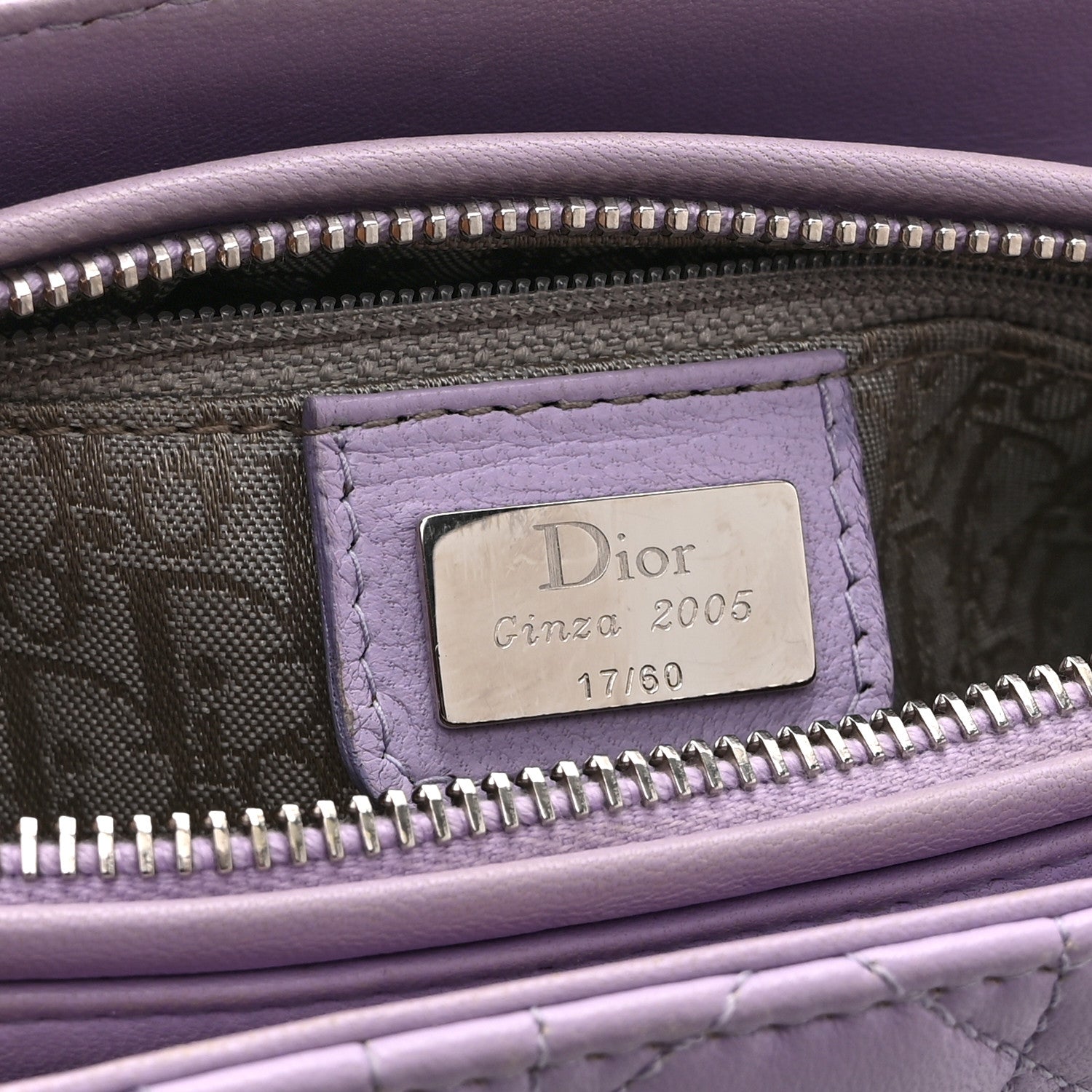 Lambskin Cannage Medium Lady D1OR Purple