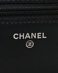 Lambskin Quilted Wallet On Chain WOC Black