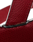 Grained Calfskin Mini Saddle Bag Red