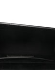 Calfskin Crocodile Embossed Small Classic Monogram Kate Tassel Satchel Black