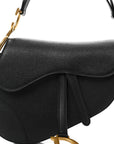 Grained Calfskin Saddle Bag Black