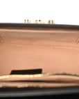 GG Supreme Monogram Calfskin Small Padlock Messenger Shoulder Bag Beige Black Cuir