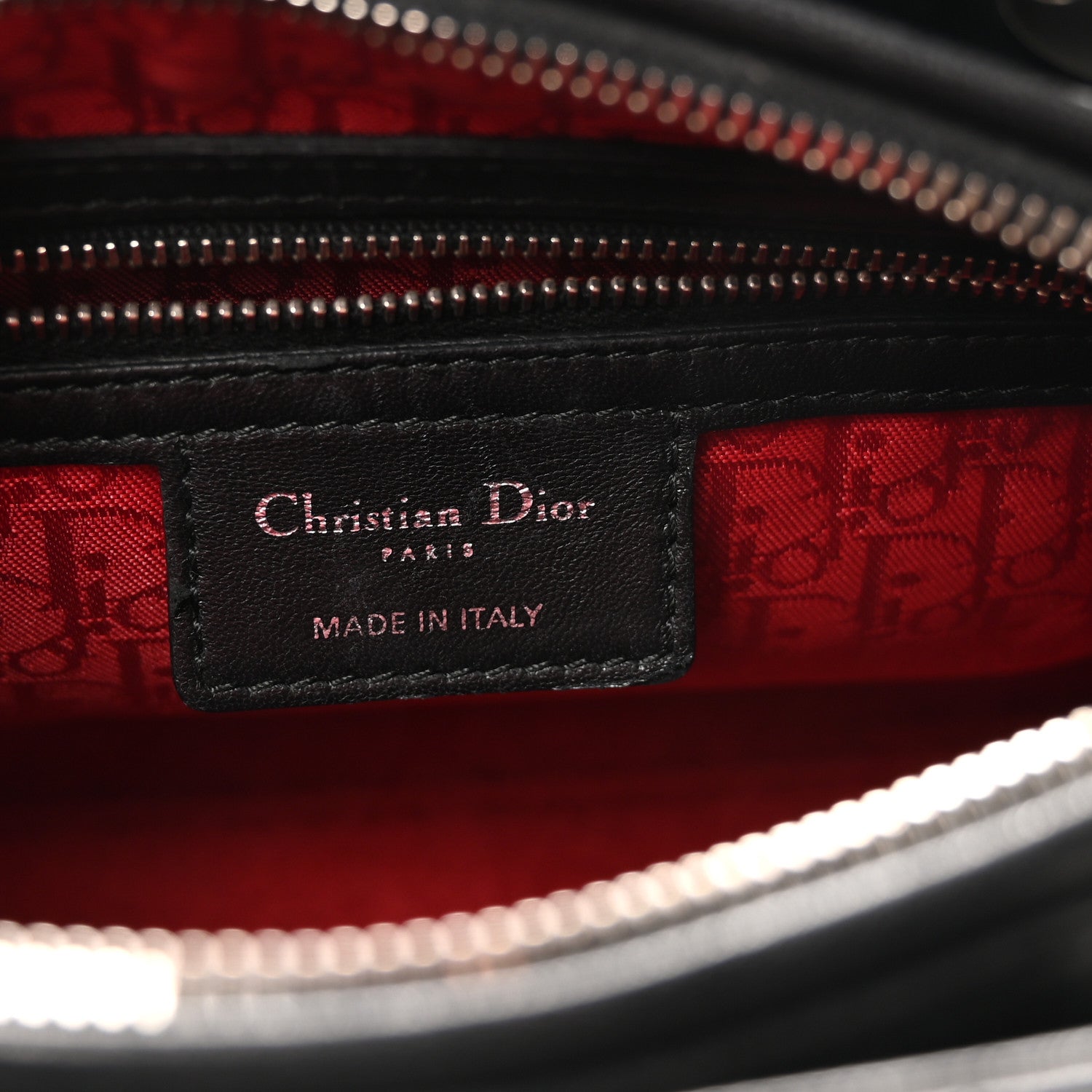 Lambskin Cannage Medium Lady D1OR Black