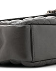 Sheepskin Tri-Quilt Monogram Medium College Bag Coal