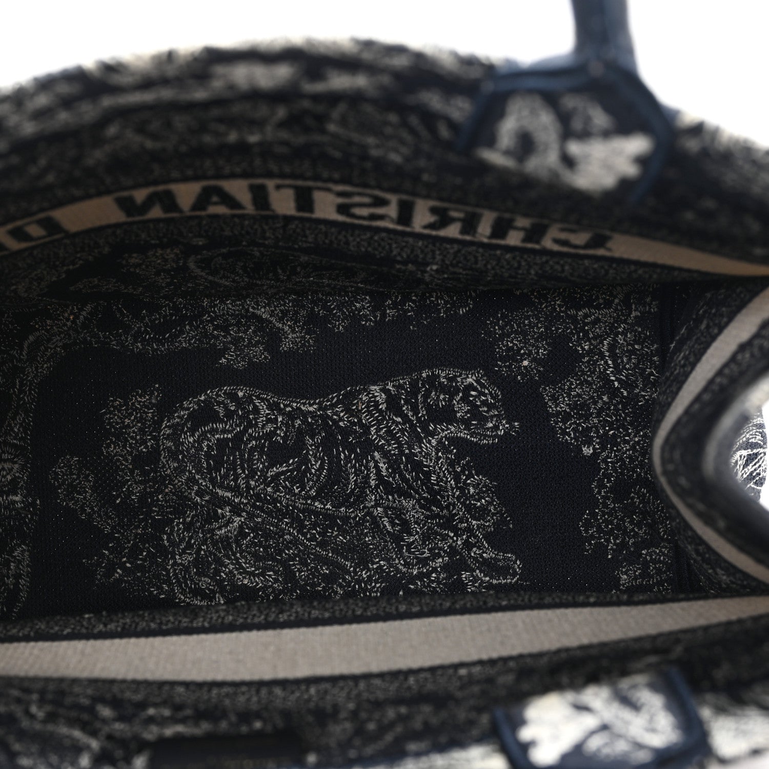 Canvas Embroidered Medium D1ORiviera Toile De Jouy Reverse Book Tote Blue