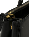 Saffiano Lux Small Galleria Double Zip Tote Black