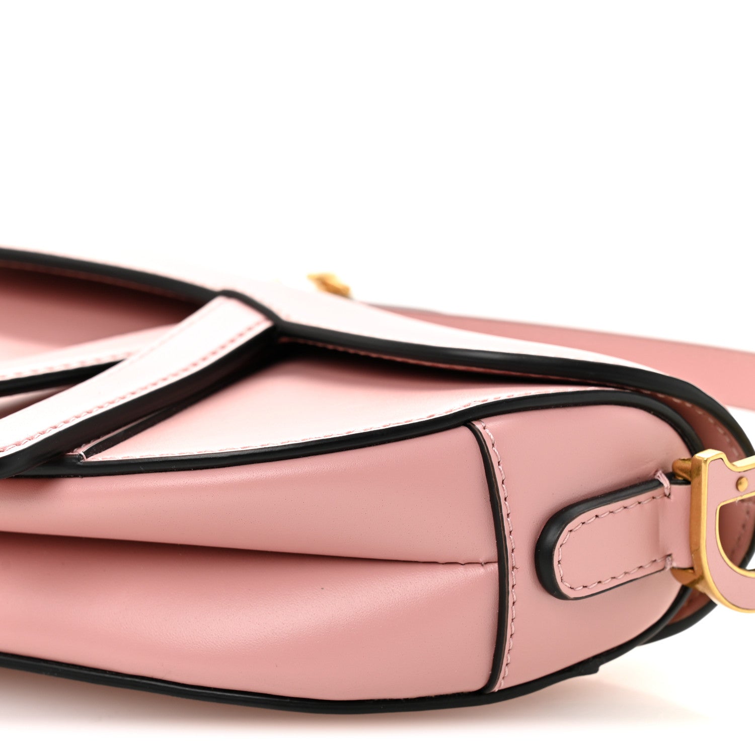 Smooth Calfskin Mini Saddle Bag Antique Pink