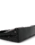 Lambskin Quilted Sade Puffer Envelope Clutch Black