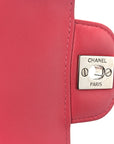 Lambskin Chevron Quilted Mini Square Flap Pink