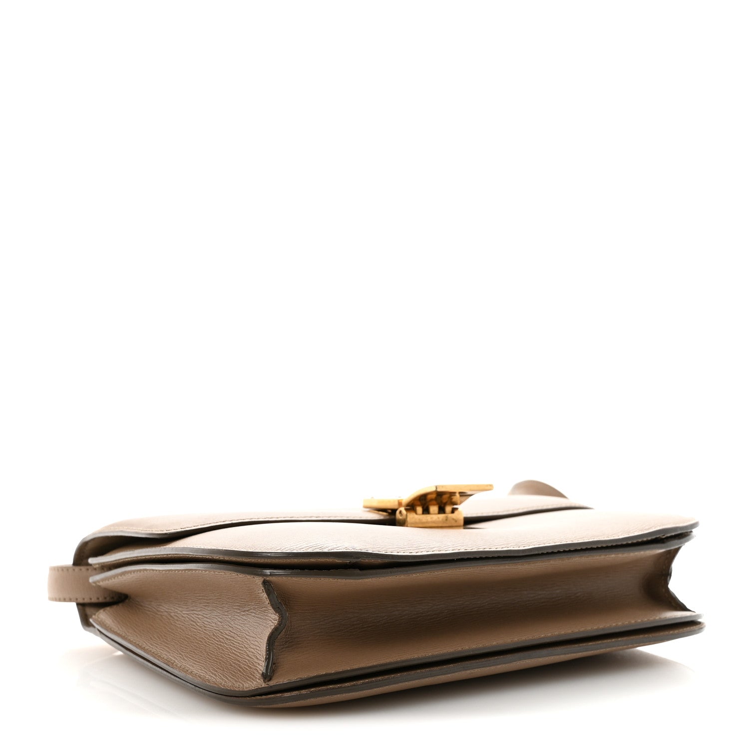 Liege Calfskin Medium Classic Box Flap Bag Taupe
