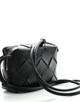 Lambskin Maxi Intrecciato Small Cassette Camera Bag Black