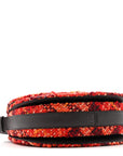 Tweed Check Medium Rocking Horse Crossbody Red Black