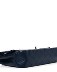 Lambskin Quilted Medium Double Flap Navy