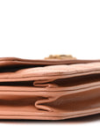 Calfskin Quilted Boy Square Wallet on Chain WOC Brown