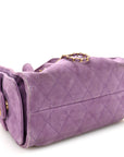 Suede Quilted Mini CHNL 25 Handbag Purple