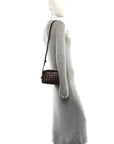 Polished Nappa Intrecciato Knot Mini Loop Camera Bag Madder Brown