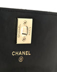 Lambskin Quilted Trendy CC Card Holder On Chain Black
