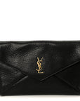 Grained Lambskin Cassandre Envelope Pouch Black